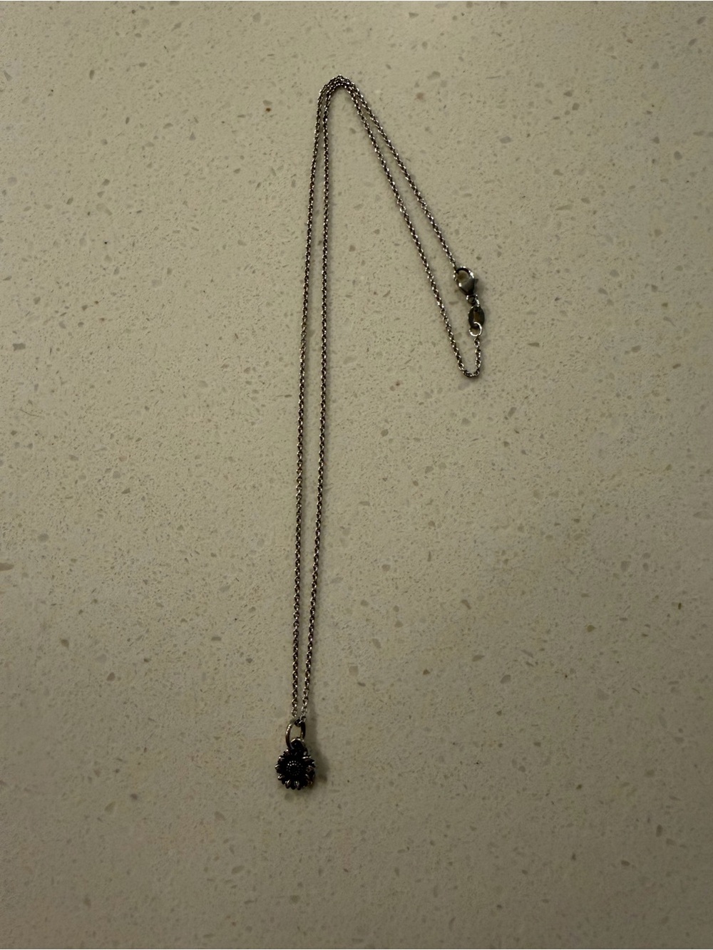 James Avery Mini Sunflower Charm with Silver Chain Necklace